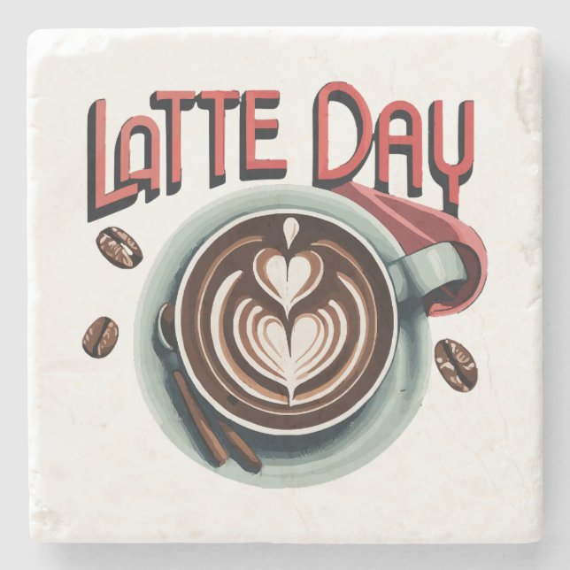 Coffee Drinks Stone Coaster (Front)