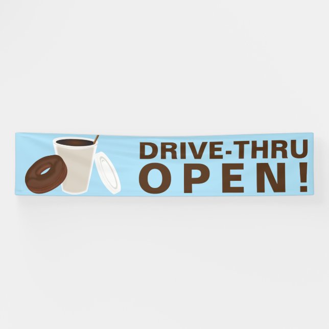 Coffee Drive Thru Open Banner (Horizontal)