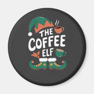 Coffee Elf Christmas Funny Caffeine Xmas Lovers   Magnet