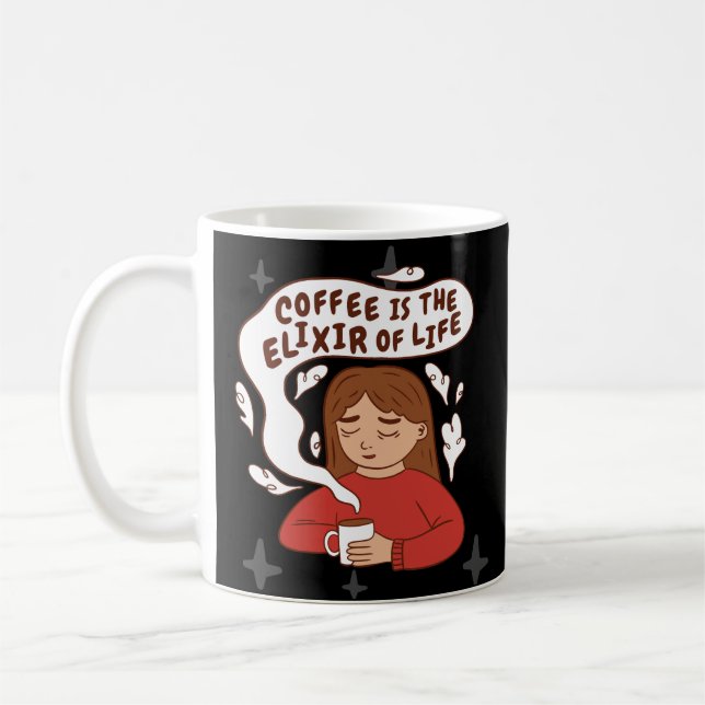 COFFEE ELIXIR QUOTE  COFFEE MUG (Left)