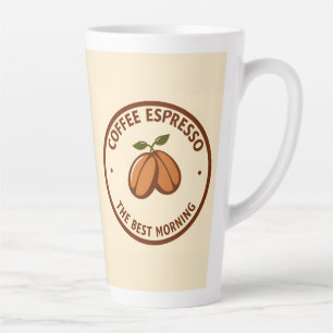 Coffee Espresso Label With Morning-Themed Design Latte Mug