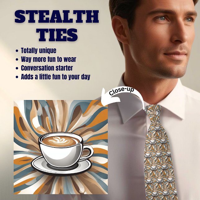 Coffee Espresso Lover's Stealth Neck Tie (Creator Uploaded)