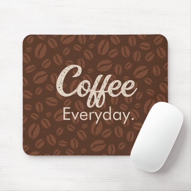 Coffee Everyday. Coffee Beans Brown Mousepad (With Mouse)