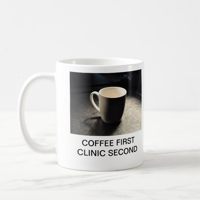 COFFEE FIRST CLINIC SECOND COFFEE MUG (Left)