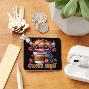 Coffee First Coffee Lover Gifts  Keychain