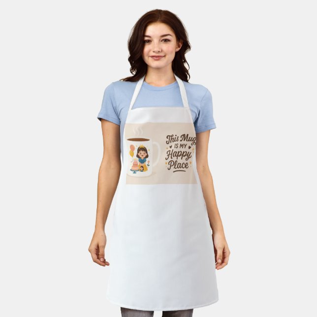  Coffee First, Talk Later – Funny Mug Design Apron (Worn)
