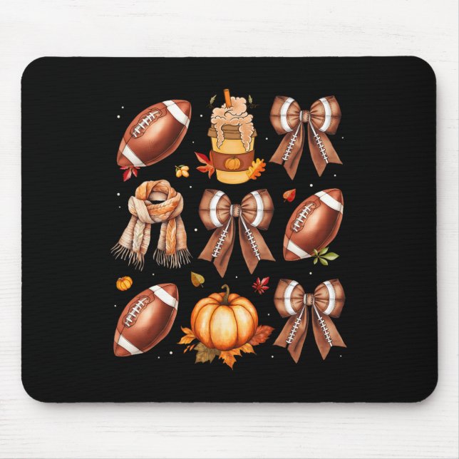 Coffee Footll Coquette Bow Fall Vibes Pumpkin Than Mouse Pad (Front)