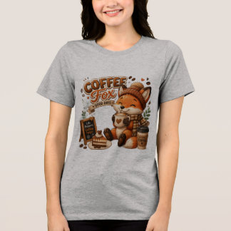 Coffee Fox | Cute Kawaii Fox Coffee Lover Mug & T- Tri-Blend Shirt