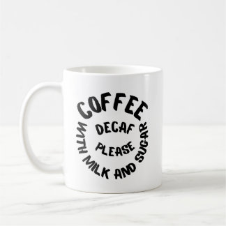 coffee free with milk and sugar coffee mug