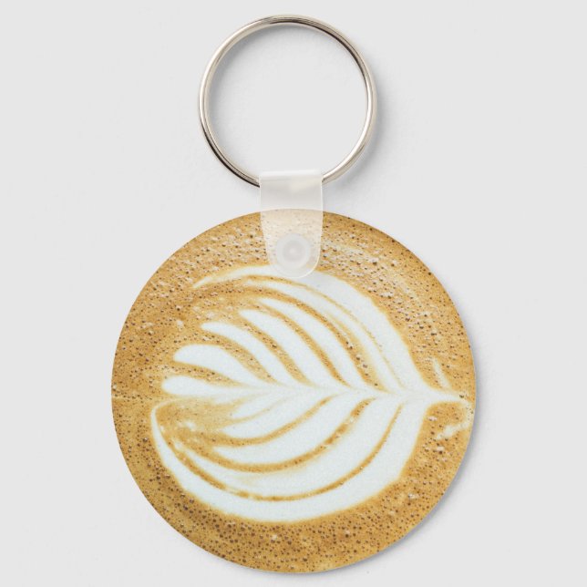 Coffee Froth Leaf Keychain (Front)