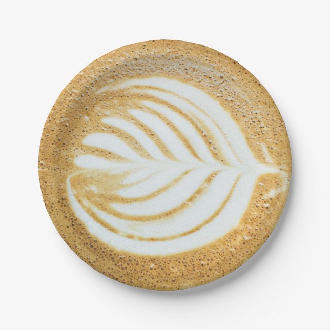 Coffee Froth Leaf Paper Plate (Front)