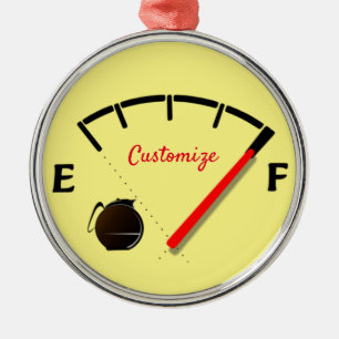 Coffee Fuel Gauge Full Thunder_Cove Metal Ornament