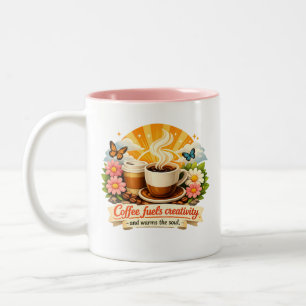 Coffee Fuels Creativity – InspiTwo-Tone Mug, 11 oz Two-Tone Coffee Mug