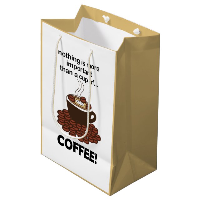 Coffee Funny Coffee Lover Coffee  Medium Gift Bag (Front Angled)