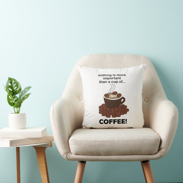Coffee Funny Coffee Lover Coffee  Throw Pillow (Chair)