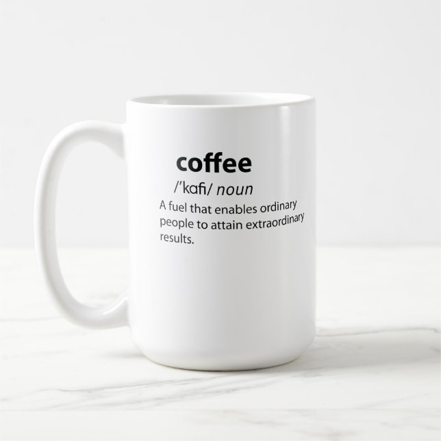 Coffee Funny Dictionary Definition Mug (Left)