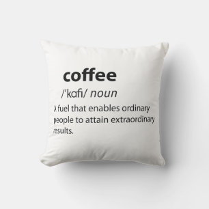 Coffee Funny Dictionary Definition Throw Pillow