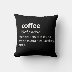 Coffee Funny Dictionary Definition Throw Pillow