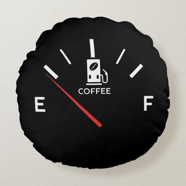 Coffee Gauge Throw Pillow – Fun Fuel for Coffee Lo (Front)