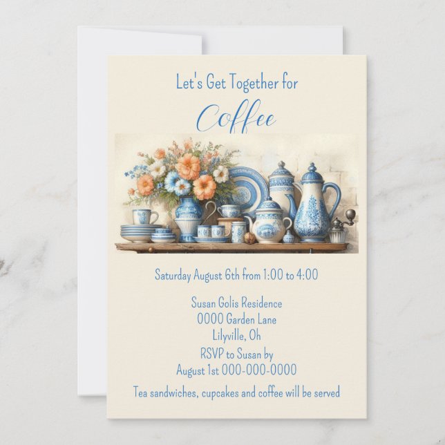  Coffee Get Together Party  Invitation (Front)