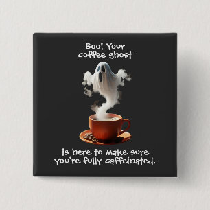 Coffee Ghost 2 Inch Square Button