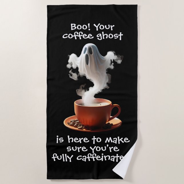 Coffee Ghost Beach Towel (Front)