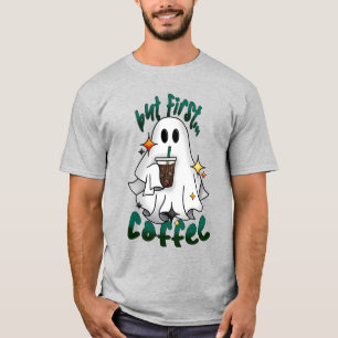 Coffee Ghost - But First… Coffee - Heather Grey T-Shirt