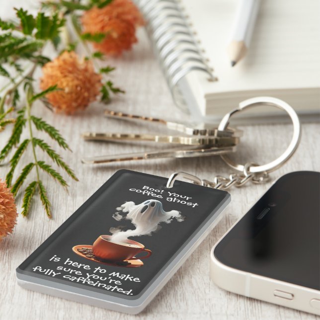 Coffee Ghost Keychain (Front Right)