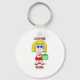 COFFEE GIRL - BLONDE HAIR KEYCHAIN