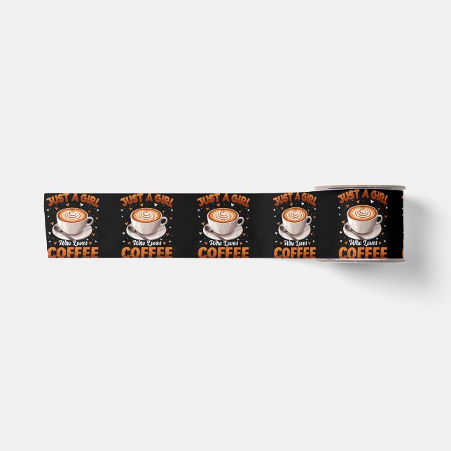 Coffee Girls Women Just A Girl Who Loves Coffee Satin Ribbon (Front)