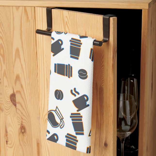 Coffee Glitch Kitchen Towel (Thirds Fold)