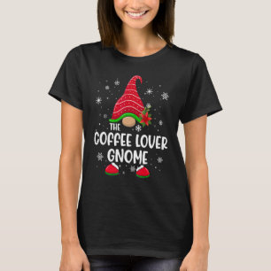 Coffee Gnome Buffalo Plaid Matching Family Christ T-Shirt