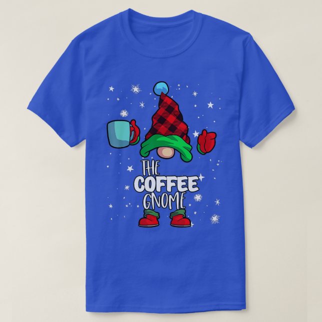 Coffee Gnome Red Buffalo Plaid Matching Family Chr T-Shirt (Design Front)