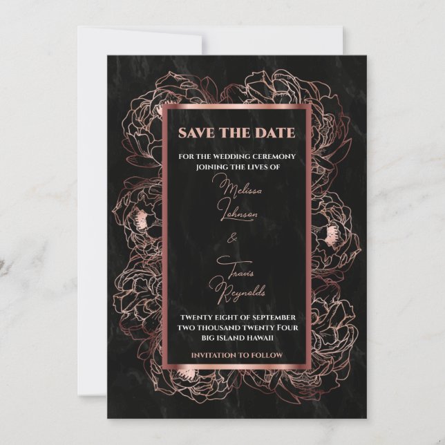 Coffee Gold Regalia in Royal Affair Save the Date  (Front)