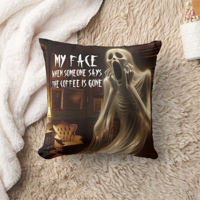 Coffee Gone! Throw Pillow (Blanket)