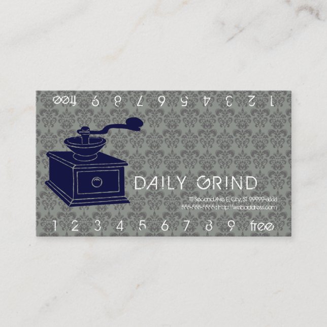 Coffee Grinder / Loyalty Punch Card (Front)
