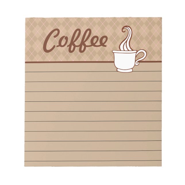 Coffee Grocery Shopping List Kitchen Notepad Gift (Front)
