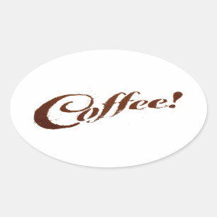 Coffee Grounds Coffee - Oval Sticker