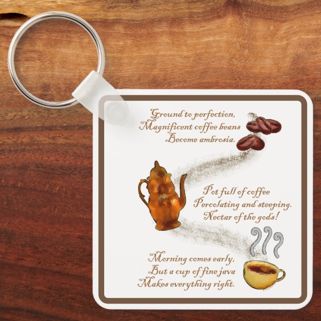 Coffee Haiku Keychain (Front)