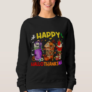 Coffee Halloween Thanksgiving Christmas Happy Hall Sweatshirt