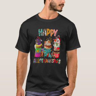 Coffee Halloween Thanksgiving Christmas Happy Hall T-Shirt
