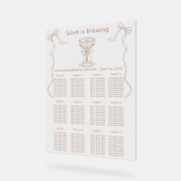 Coffee Hand Drawn Bridal shower seating chart