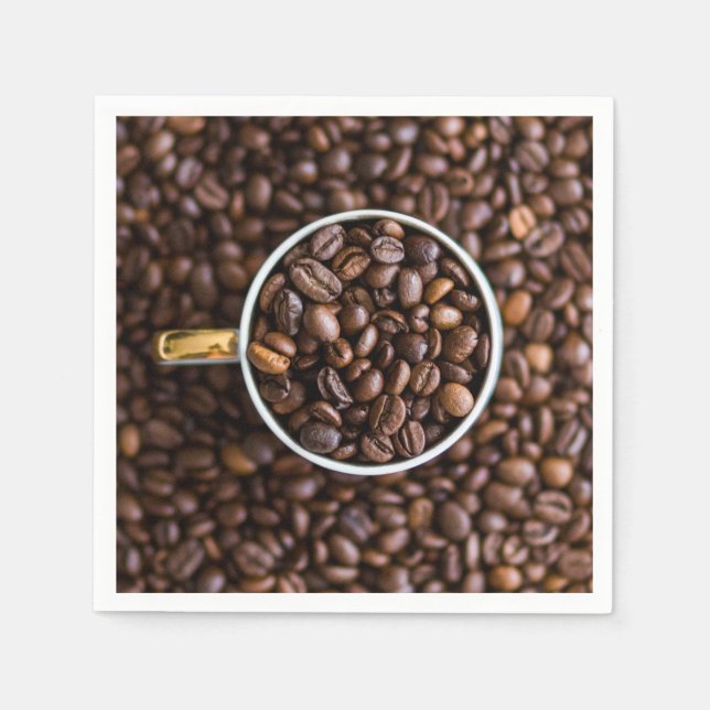 Coffee Haricots serviettes en papier (Devant)