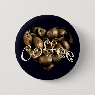 Coffee Heart 2 Inch Round Button