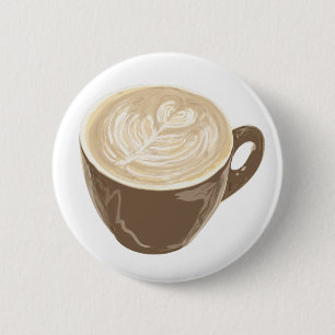 coffee heart art 2 inch round button
