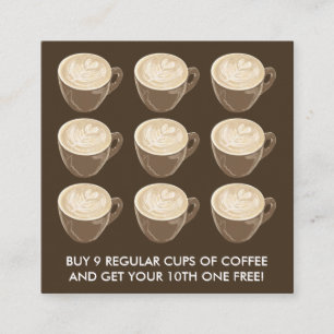 coffee heart art square business card