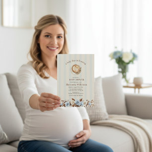 Coffee Heart Latte Baby Boy Is Brewing Invitation