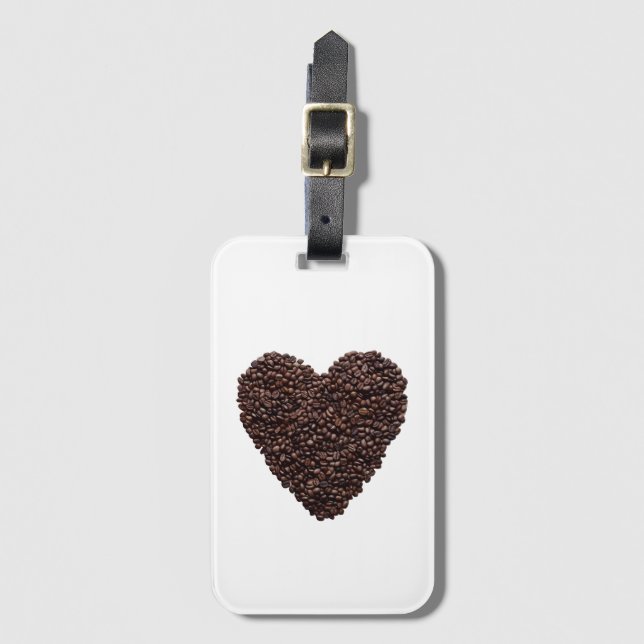 Coffee Heart Luggage Tag (Front Vertical)