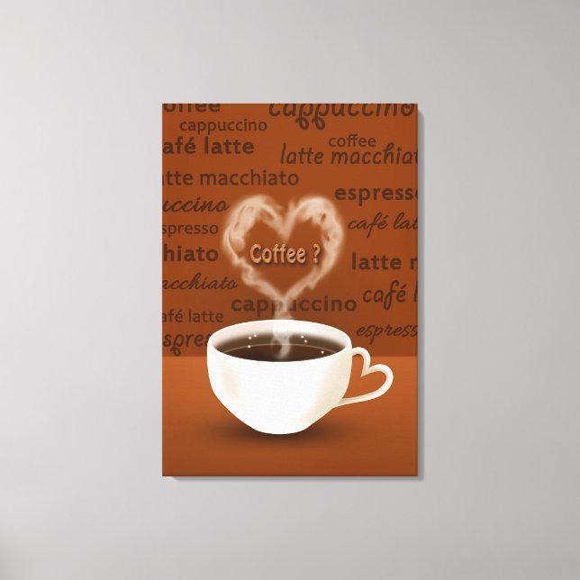 Coffee? Heart Shaped Smoke Canvas Print (Front)
