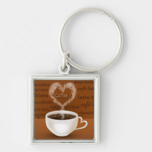 Coffee? Heart Shaped Smoke Keychain